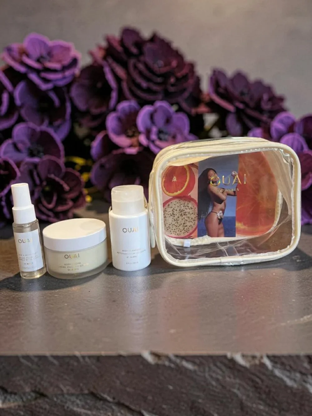 Ouai Wanna Get A-Ouai Travel Kit Body Cleanser ,Body Cream & Hair Body Mist